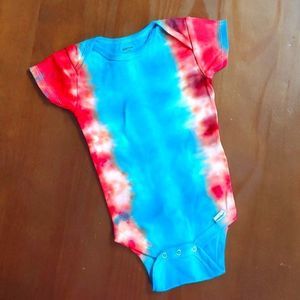 Fourth 4th of July Gerber cotton tie-dye onesie handmade 6-9 mths